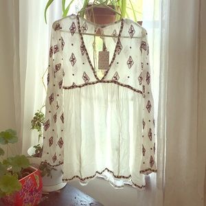 Free People Diamond Embroidered Tunic